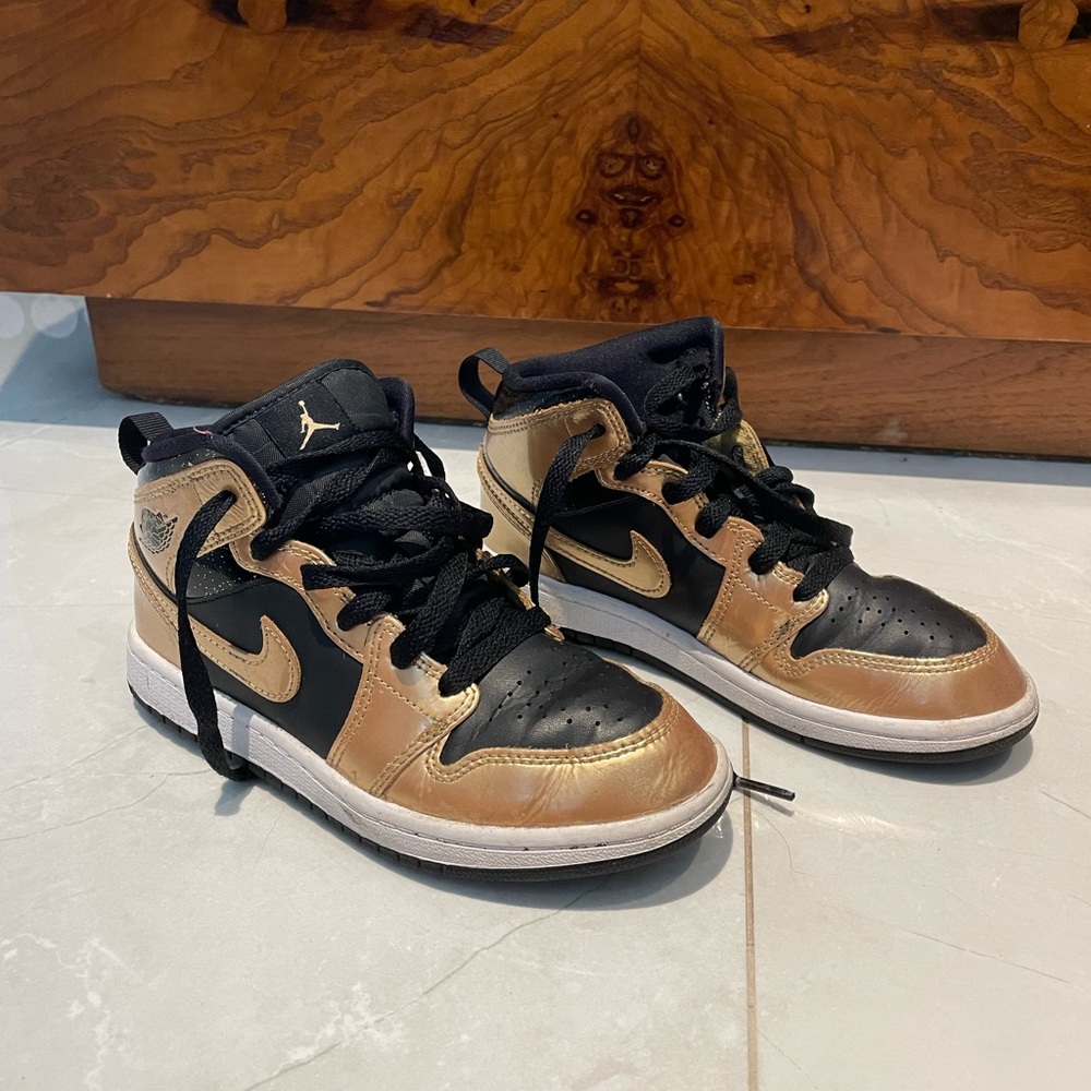Air Jordan Black and Gold Sneakers